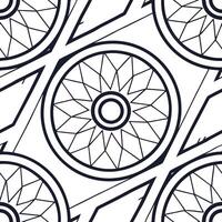 Cuttingedge seamless pattern showcasing intricate techno geometrics and angular digital grids arranged in a tiled format with isolated whitebalance polish Clean vector