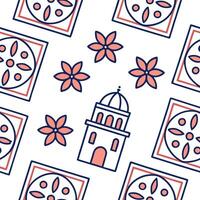 Design artistic seamless tiles combining creative local icons pure white background and seamless repeat ideal for stationery Clean vector