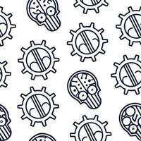 Design seamless futuristic patterns using digital motifs like artificial intelligence circuits and isolated white space for clean visuals Clean vector
