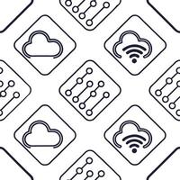Design seamless futuristic tile patterns using technology inspired elements and isolated white backgrounds perfect for digital interfaces Clean Set 3 vector