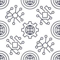 Design seamless futuristic tile patterns using technology inspired elements and isolated white backgrounds perfect for digital interfaces Clean vector