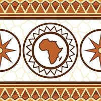 Design seamless pattern inspired by African cultural motifs incorporating earthy tones and geometric elements Clean vector