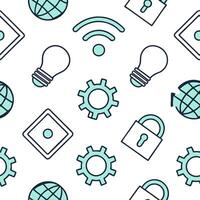 Design seamless futuristic tile patterns using technology inspired elements and isolated white backgrounds perfect for digital interfaces Clean Set 7 vector