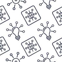 Design seamless tech inspired tile patterns featuring digital motifs and abstract symbols with isolated white backgrounds for modern branding Clean vector