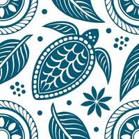 Design seamless tile patterns based on indigenous Pacific Islander symbols emphasizing oceanic motifs and natural textures Clean vector