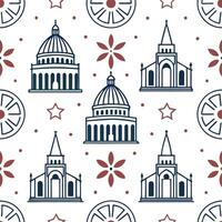 Design seamless tile patterns featuring African birds such as flamingos ostriches and hornbills with vibrant colors and intricate detailing Clean Set 4 vector