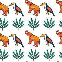 Design seamless tile patterns using ethnic illustrations incorporating tribal symbols and cultural motifs with isolated white balance Clean Set 2 vector