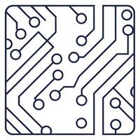 Design seamless tile patterns with detailed circuit board traces and component symbols on isolated white backgrounds for modern digital interfaces Clean vector