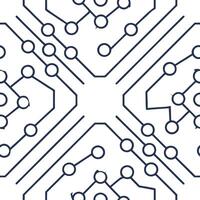 Design seamless tile patterns with digital circuit board elements and abstract binary codes on isolated white for ultra modern tech branding Clean vector