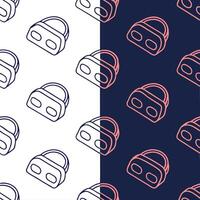 Design seamless tile patterns with VR headset icons neon lines and crisp white space for a futuristic minimalist vibe Clean vector