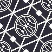 Develop futuristic digital grid seamless pattern featuring dynamic pixel arrays and luminous isolated white balance elements in symmetrical tile design Clean vector