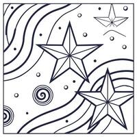 Develop seamless patterns featuring minimalistic star fields cosmic illusions and bold lines with isolated white for cinematic brand expansions Clean vector