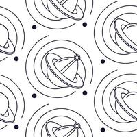 Develop seamless tile layouts using exoplanet radar screens swirling data arcs minimal color usage and crisp white frames for futuristic flair Clean vector