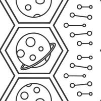 Develop seamless tile designs merging space station corridors integrated circuit lines and pristine white balance for advanced decor Clean vector