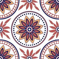 Develop seamless tile pattern based on traditional Mexican textile art featuring bold colorful patterns and geometric shapes Clean vector
