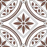 Develop seamless tile patterns using earthy traditional tones accented by ethnic motifs and a clean white balance for modern settings Clean vector
