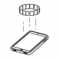 Device with holographic wristband Clean vector