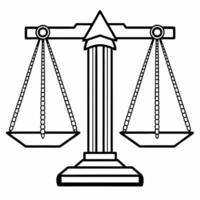 Digital abstract glowing scales of justice representing equality on Human Rights Day Clean vector