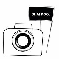 Digital camera with floating Bhai Dooj icon Clean vector