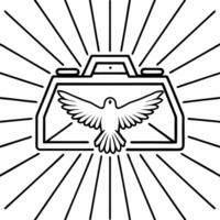 Digital glowing peace dove with abstract rays of light symbolizing peace on Human Rights Day Clean vector