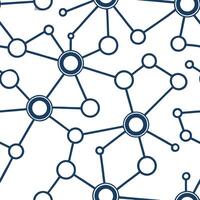 Digital network seamless pattern featuring interconnected nodes digital circuits luminous grid isolated white balance futuristic network vibe Clean vector