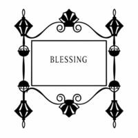 Diwali lanterns and Ganesha motifs border frame with blessing wording providing a spiritual copy space in the center Clean Set 2 vector