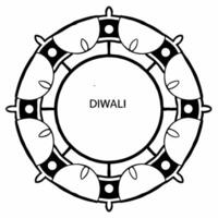 Diwali lanterns and Swastik motifs border frame with sacred wording offering holy copy space in the center Clean Set 3 vector