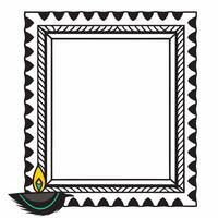 Diya Lamp and Peacock Feather Border with Copy Space Clean vector