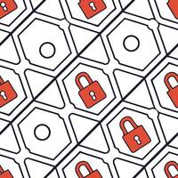 Dynamic seamless pattern featuring vibrant cyber elements arranged in interconnected tiled arrays with isolated whitebalance for cuttingedge impact Clean vector