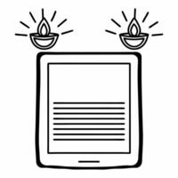 E book reader with Bhai Dooj holographic icon Clean vector