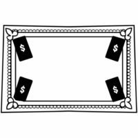 Elegant Border Frame with Business Card and Dollar Sign Clean vector
