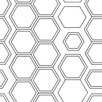 Envision hexagonal circuits crisp lines minimal shading wide white space for futuristic geometric tech tiles Clean vector