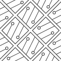 Envision symmetrical parallelogram lines micro circuit dots broad white negative fields revealing a futuristic yet minimal tile concept Clean vector