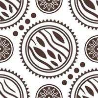 Ethnic patterns seamless design with animal prints and tribal symbols for an earthy wild inspired aesthetic Clean vector