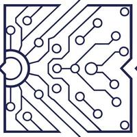 Evoke seamless pattern layered futuristic interfaces bright white balance circuit motifs new era synergy Clean vector