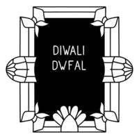 Flat Abstract digital art of Diwali lanterns and glowing patterns representing a cultural gathering Clean vector