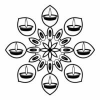 Flat Abstract digital art of Diwali lanterns and glowing patterns representing a cultural gathering Clean Set 4 vector