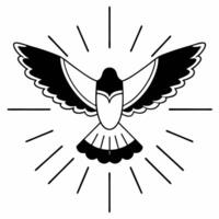 Flat Abstract digital glowing bird in flight symbolizing freedom and human rights Clean vector