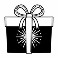 Flat Abstract Diwali gift box with glowing ribbon and a sparkler isolated on a white background Clean vector