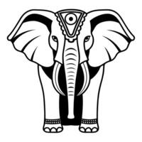 Flat Abstract Diwali elephant with glowing traditional patterns isolated on a white background Clean vector