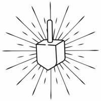 Flat Abstract dreidel with glowing digital grid background vibrant Hanukkah Clean vector