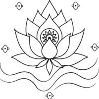 Flat Abstract glowing art of a digital lotus with Labh Pancham symbols Clean Set 2 vector