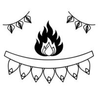 Flat Abstract glowing art of a Labh Pancham celebration with digital flames Clean vector