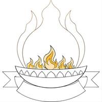 Flat Abstract glowing art of a Labh Pancham celebration with digital flames Clean Set 2 vector