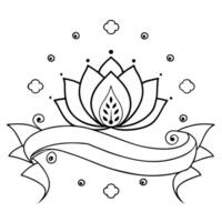 Flat Abstract glowing art of a digital lotus with Labh Pancham symbols Clean vector