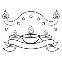 Flat Abstract glowing digital art of Labh Pancham with floating diya lamps Clean vector