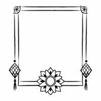 Flat Abstract Lantern and Rangoli Lines Border Clean vector