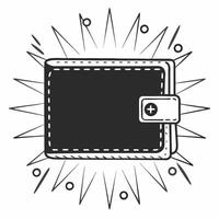 Flat Abstract glowing wallet with discount and sale elements Clean vector
