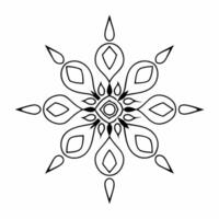 Flat Abstract Rangoli pattern with glowing diyas isolated on a white background Clean vector