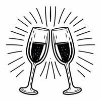 Flat Bokeh New Year Toast Clean vector